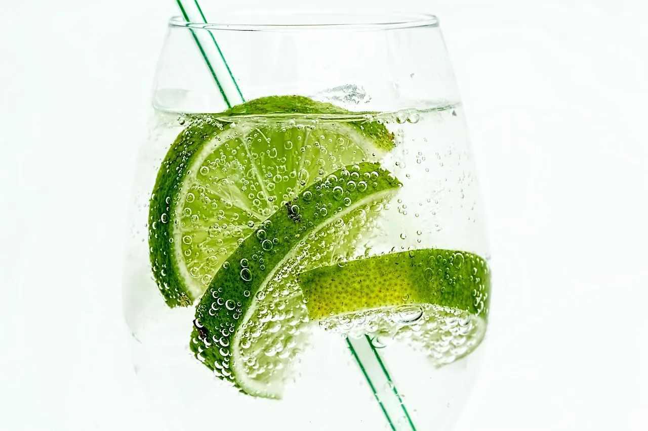 lime, drink, glass, club soda, cocktail, juice, cold, refreshment, straw, alcohol, beverage, refreshing, gin, tasty, cold drink, ice, cool, citrus, juicy, sparkling, sparkling lemo