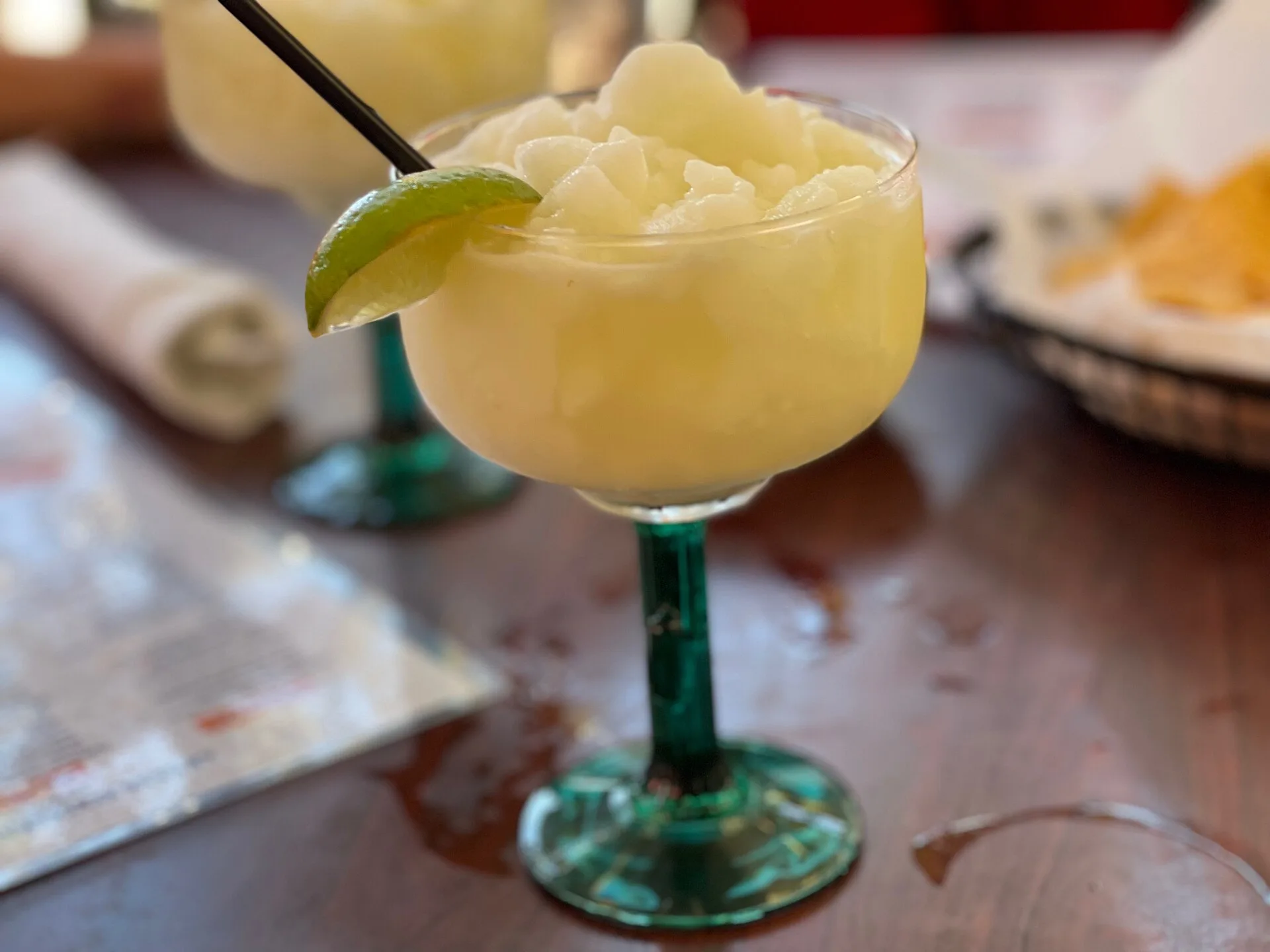 Non-alcoholic frozen margarita at La Casa Restaurant in Sonoma, California. Zero-proof drinks college towns: planning with proxies